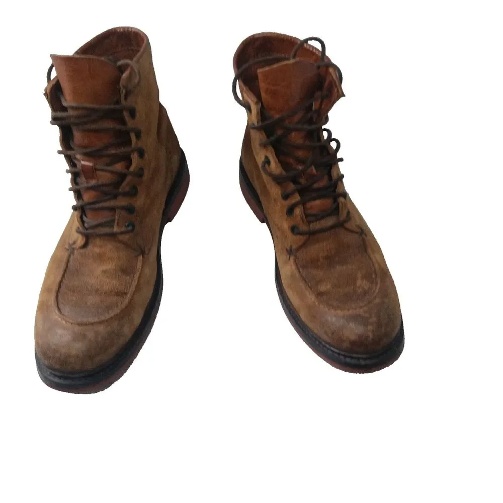 Frye Wallace Lace-Up Boots Mens Size 10 D Brown Suede
